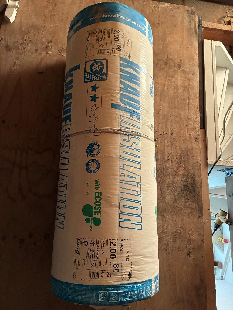 Dakisolatie Knauf TR312 glaswol 80 mm Rd2,0, Overige materialen, 4 tot 8 cm, Nieuw, 5 tot 10 m²
