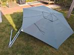 Easysol muurparasol - grijs, 250cm, rond, Tuin en Terras, Parasols, Ophalen, Muurparasol, Gebruikt, Kantelbaar