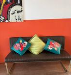 Eetkamerbank met Ruitpatroon – Bruin – 160cm, Ophalen, Minder dan 75 cm, 150 tot 200 cm, Tweepersoons