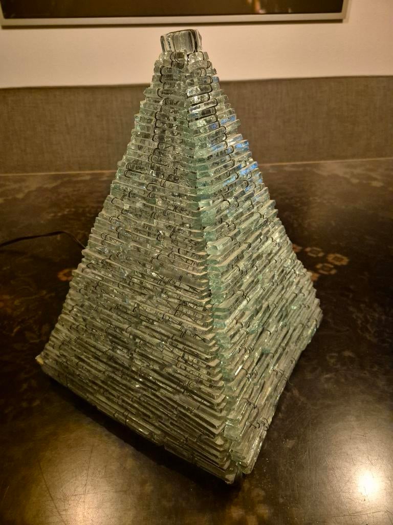 Unieke glazen piramide lamp - sfeervolle verlichting, Ophalen