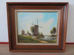 schilderij J. van de Ven - Molen aan het water, Antiek en Kunst, Kunst | Schilderijen | Klassiek, Ophalen