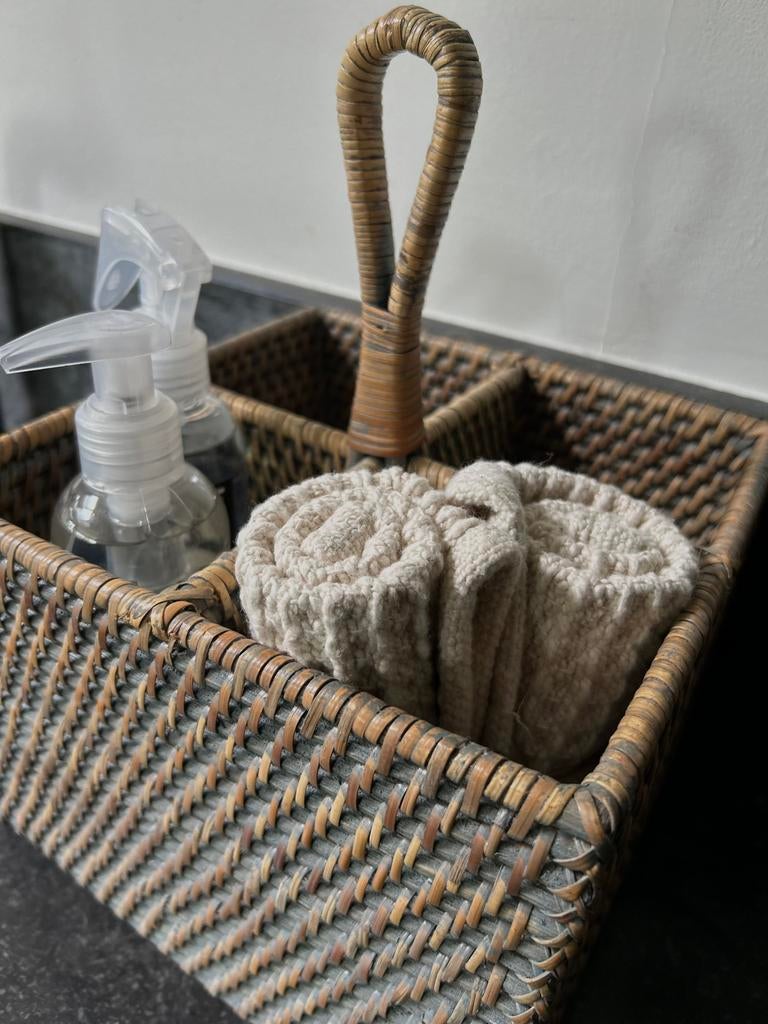 Birma Myanmar vakkenmand greywash birmariet, Ophalen of Verzenden, Zo goed als nieuw, Rechthoekig, Riet