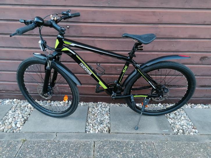 Stoere MTB-26 inch-Zwart/fluor groen, Fietsen en Brommers, Fietsen | Mountainbikes en ATB, Zo goed als nieuw, Overige merken, 45 tot 49 cm