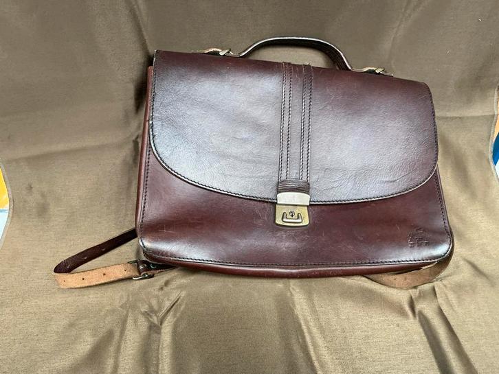 Vintage Leren Tas - Bruin, Stevig en Stijlvol.WD-026, Sieraden, Tassen en Uiterlijk, Tassen | Schoudertassen, Gebruikt, Overige merken