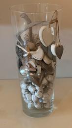 Grote glazen vaas met decoratie (50cm hoog), Huis en Inrichting, Woonaccessoires | Vazen, Ophalen, Gebruikt, Overige kleuren, 50 tot 75 cm
