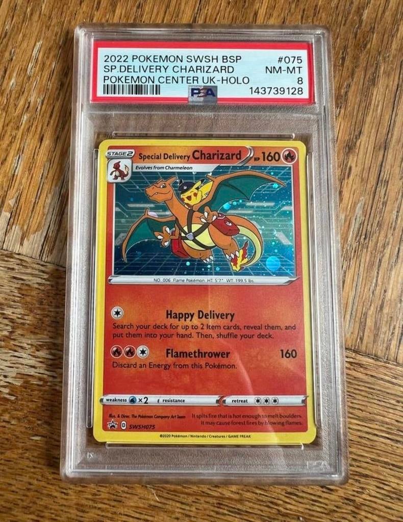 Special Delivery Charizard PSA 8 Pokémon kaart, Hobby en Vrije tijd, Verzamelkaartspellen | Pokémon, Zo goed als nieuw, Losse kaart