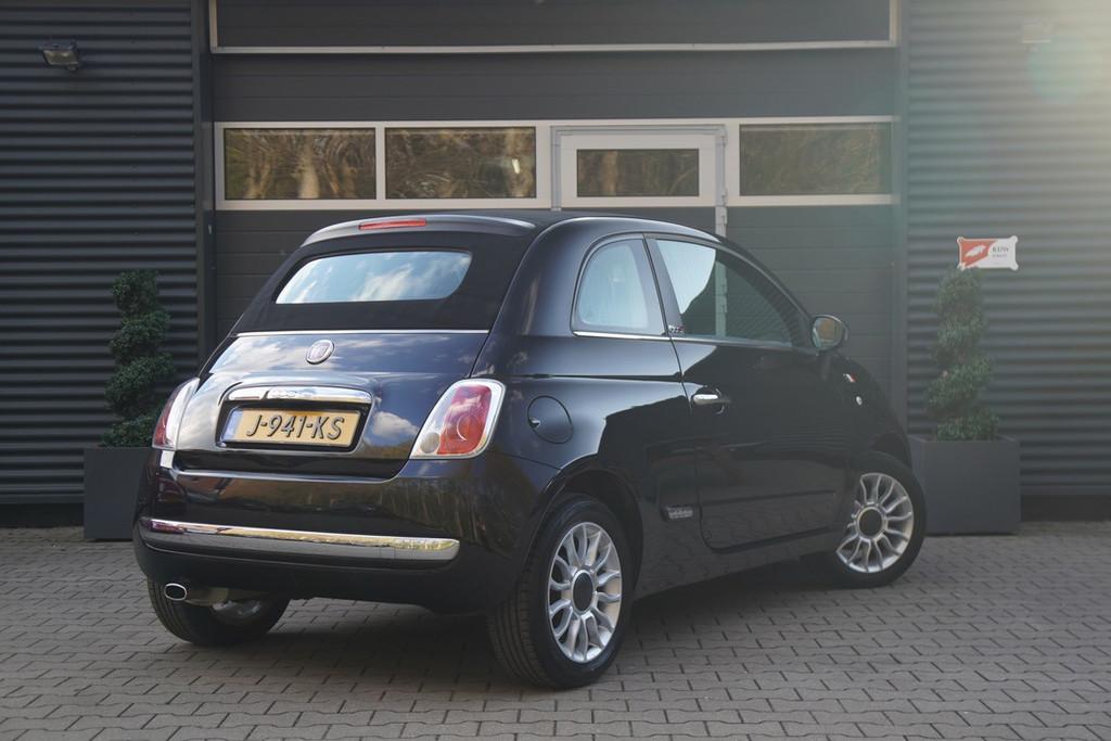 Fiat 500 C 1.2 Lounge LEDER LM VELGEN AIRCO, Auto's, Gebruikt, 4 cilinders, Zwart, Leder