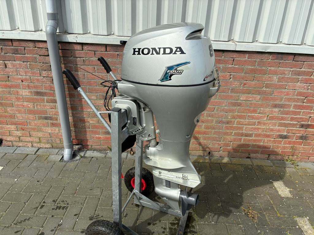 Honda 8 pk 4 takt , kortstaart, elek. Start . Bj 2009, Viertaktmotor, Ophalen of Verzenden, Info@acwatersport.nl, Gebruikt
