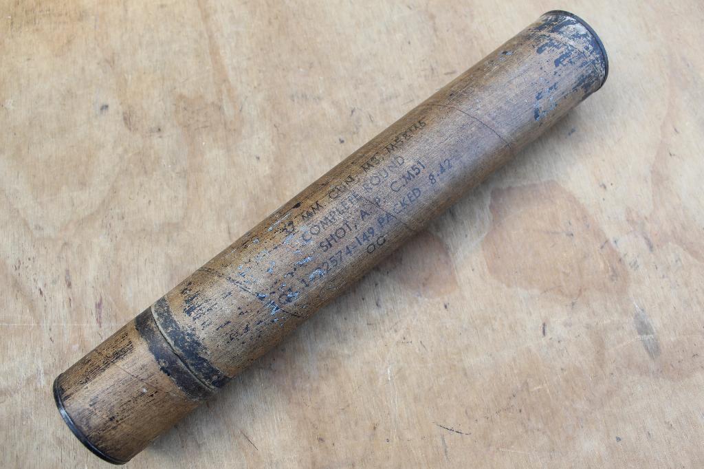 = US 37mm Kartonnen Transport Koker 1942 Gedateerd =, Ophalen of Verzenden, Amerika