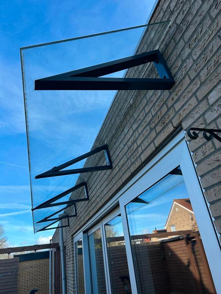 Glazen overkapping / deurluifel, 5 meter, Tuin en Terras, Overkappingen, Gebruikt, Overige typen, Ophalen