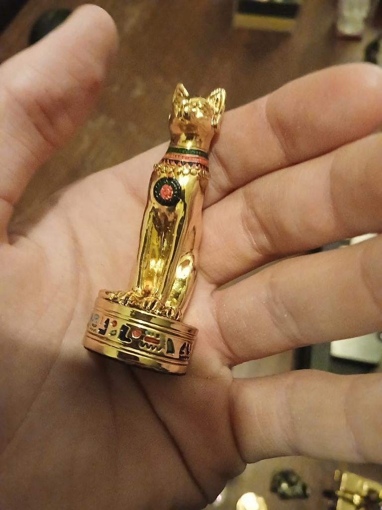 Gouden Egyptische Kat Beeldje - Bastet, Verzamelen, Beelden en Beeldjes, Ophalen of Verzenden