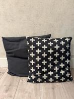 2 sierkussens antraciet, Ophalen of Verzenden, Zo goed als nieuw, Grijs, Vierkant