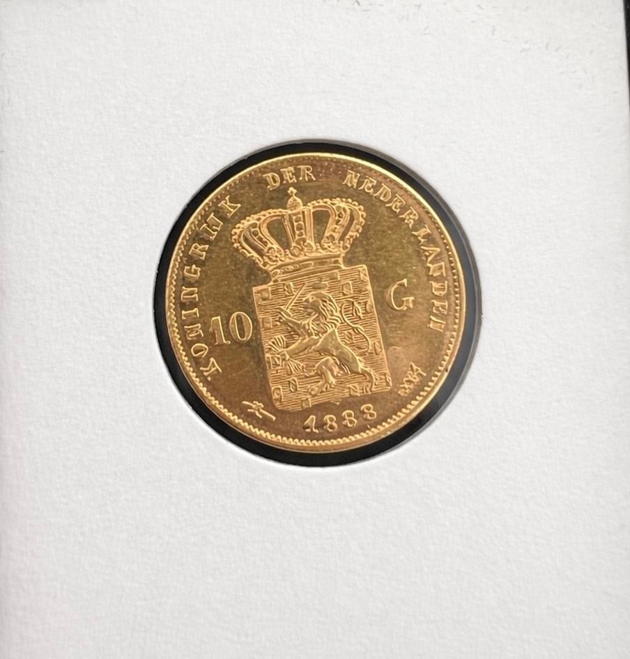 Gouden 10 Gulden 1888, Postzegels en Munten, Munten | Nederland, Koning Willem III, Losse munt, 10 gulden, Goud