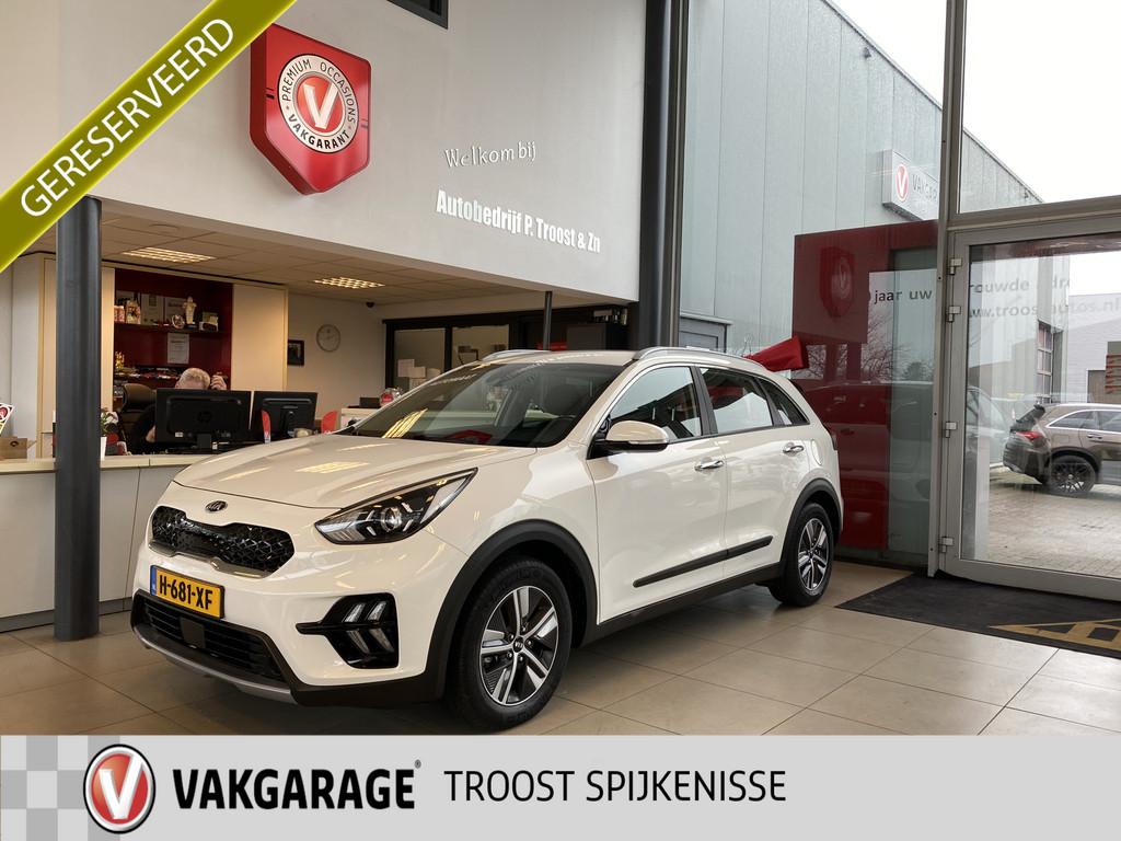 Kia Niro 1.6 GDi Hybrid DynamicLine Automaat,Navigatie,Achte, 12 maanden, Gebruikt, Leder en Stof, Wit