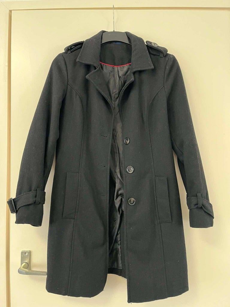 Dames lange manteljas zwart, Kleding | Dames, Jassen | Winter, Ophalen of Verzenden, Zo goed als nieuw, Maat 38/40 (M), Zwart