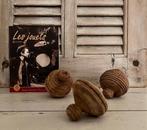 Set (3 st.) antieke Franse houten tollen (begin 1900), Ophalen of Verzenden