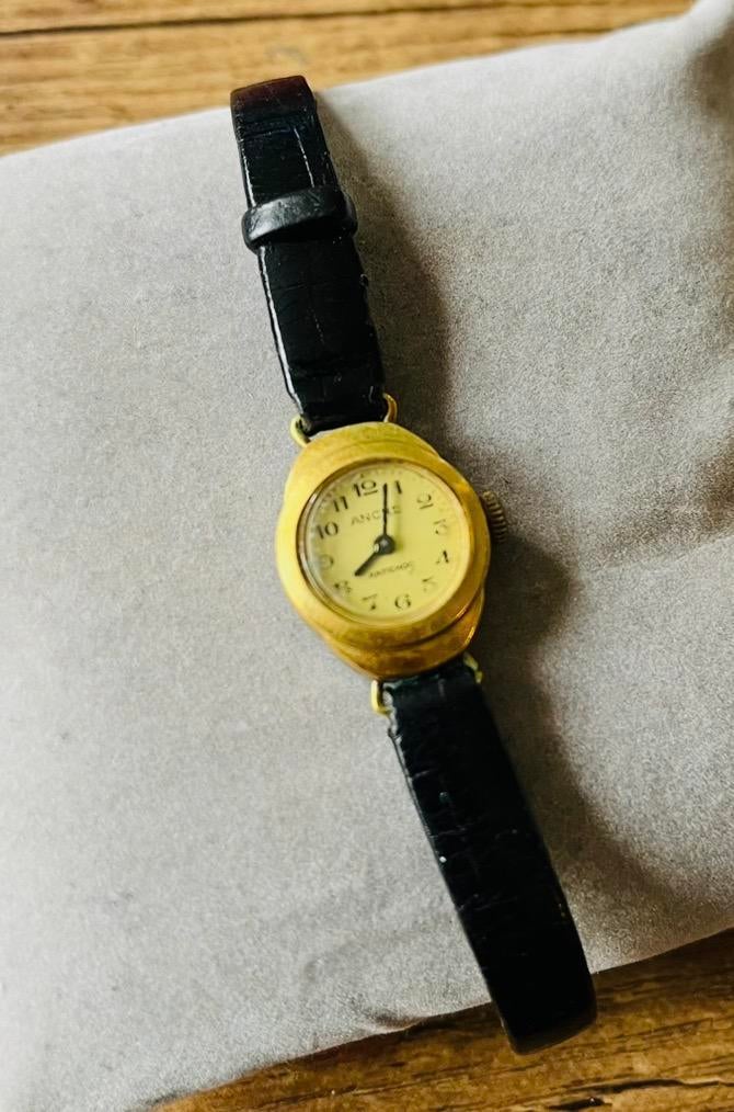 Vintage Ancre Antichoc dameshorloge jaren '60, Overige merken, Overige materialen, Met bandje, Polshorloge