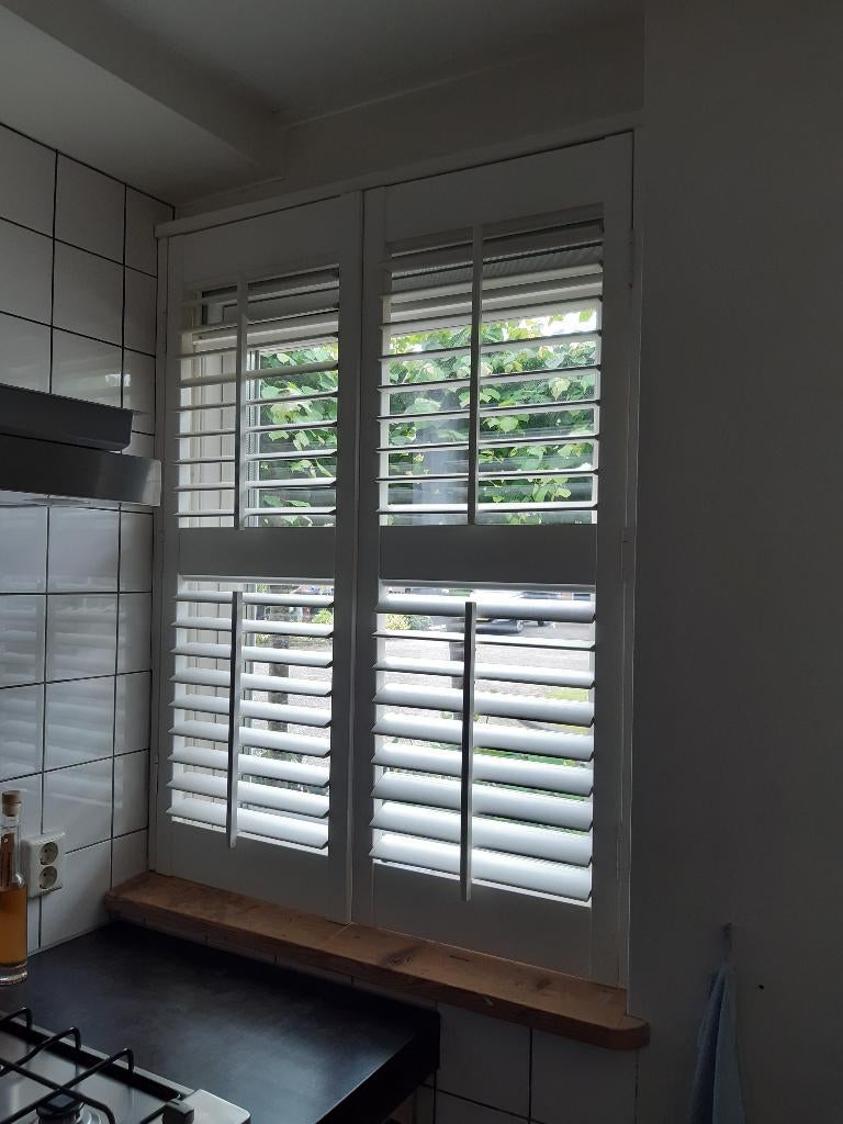 Houten witte shutters, Ophalen, Gebruikt, 100 tot 150 cm, 50 tot 100 cm