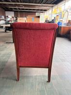 VINTAGE FAUTEUIL ROOD GESTOFFEERD, Ophalen, Gebruikt, Minder dan 75 cm, Stof