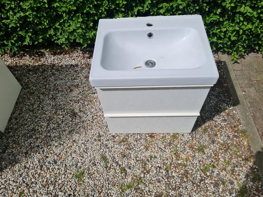 IKEA badkamermeubel glans wit 60cm breed, Ophalen, 50 tot 100 cm, Minder dan 100 cm, Wastafelkast