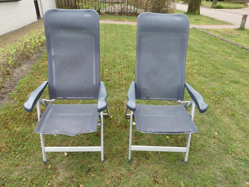 2 crespo tuinstoelen, Caravans en Kamperen, Kampeermeubelen, Ophalen, Gebruikt, Campingstoel