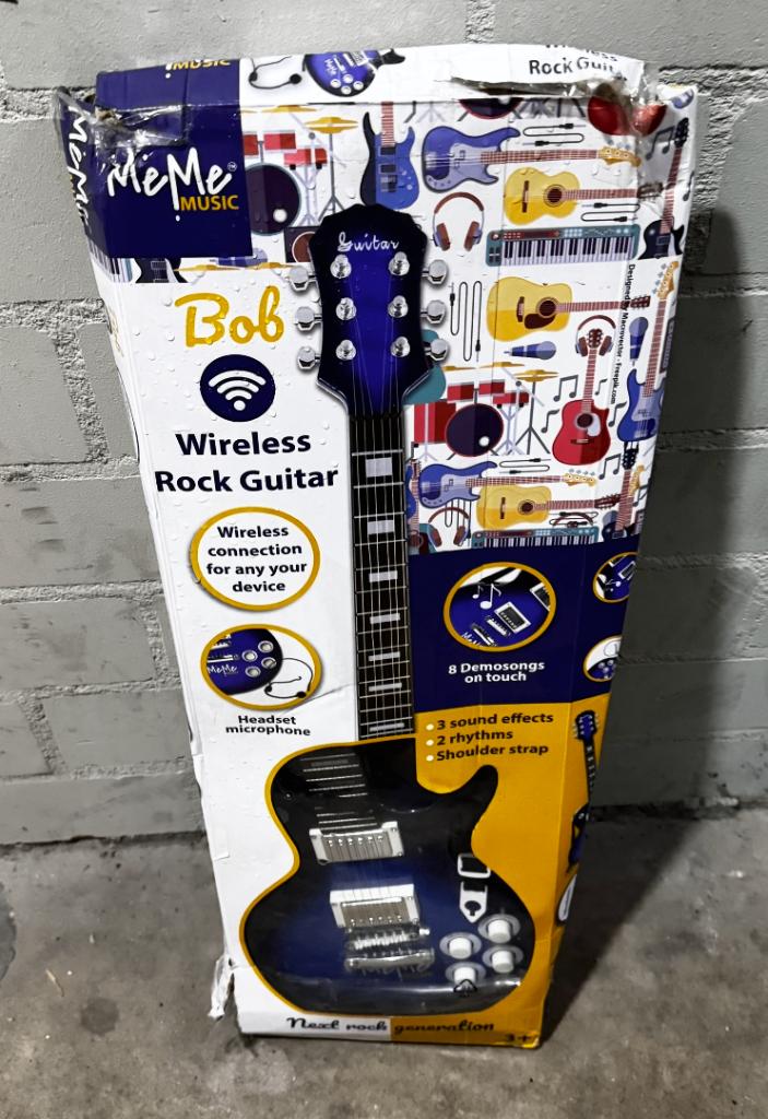 MeMe Wireless Rock Gitaar Bob met microfoon & geluid fx, Muziek en Instrumenten, Snaarinstrumenten | Gitaren | Elektrisch, Ophalen of Verzenden