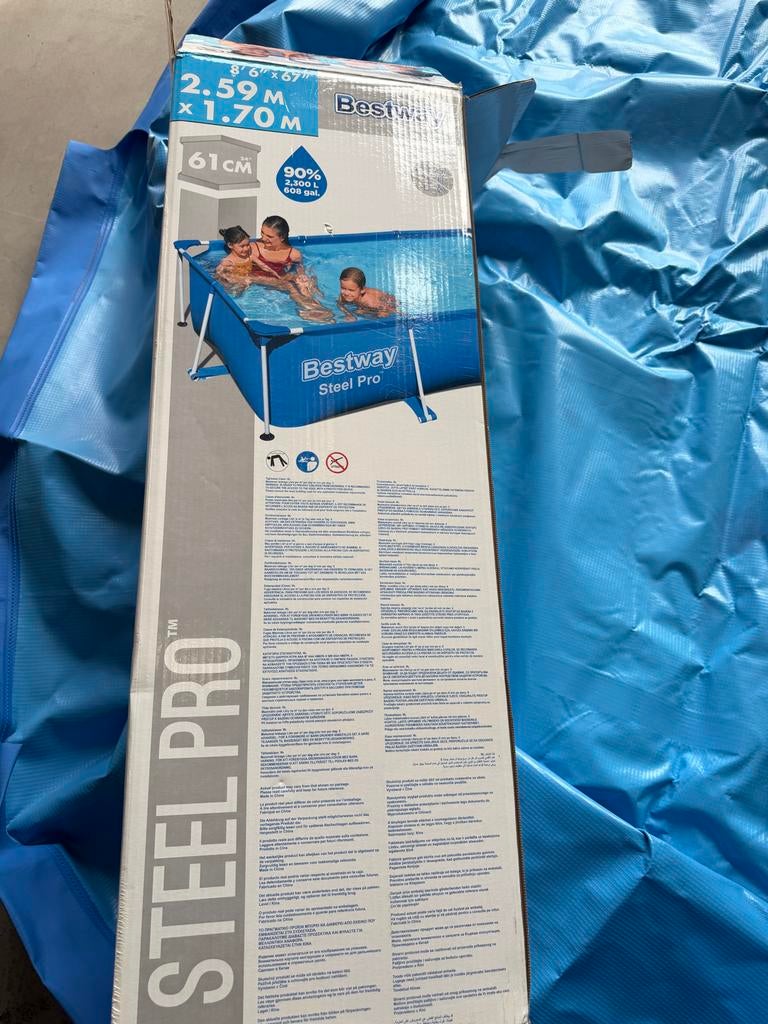 Bestway Steel Pro Opzetzwembad 2.59m x 1.70m, Ophalen, Gebruikt, Opzetzwembad, 200 tot 400 cm