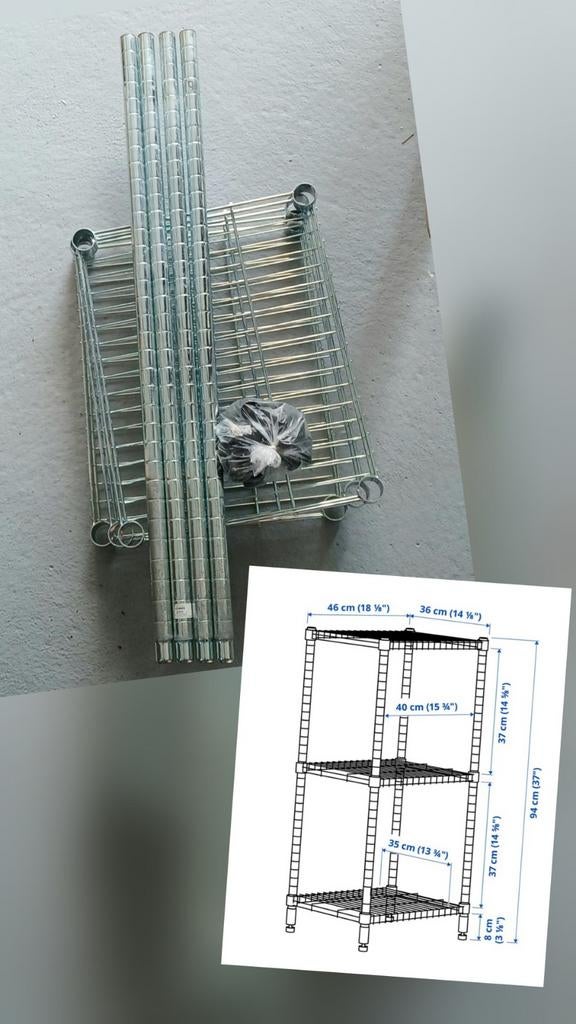 🍀 Omar rek - Verchroomd metalen opbergrek, Huis en Inrichting, Kasten | Stellingkasten, Ophalen of Verzenden, Gebruikt
