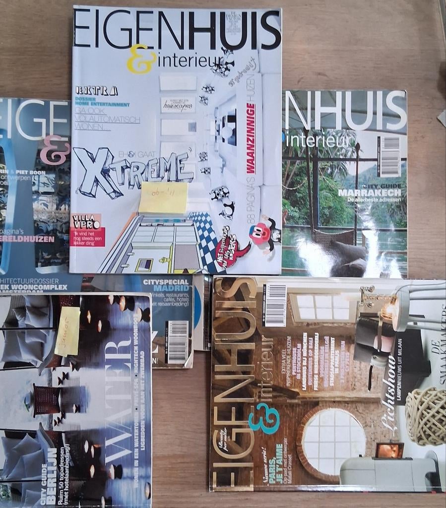 Eigenhuis en Interieur EH&I 5 oude woonbladen, Boeken, Tijdschriften en Kranten, Gelezen, Ophalen of Verzenden