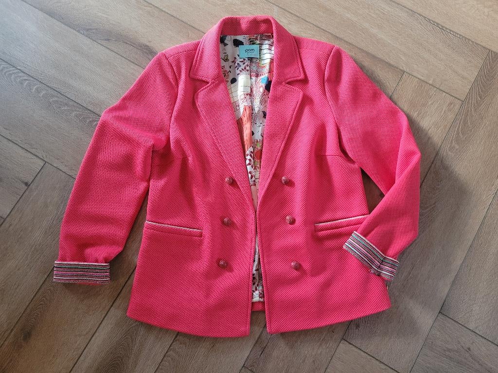 Prachtig rood jasje van POM Amsterdam, maat 40, Maat 38/40 (M), Ophalen of Verzenden, Zo goed als nieuw, Jasje