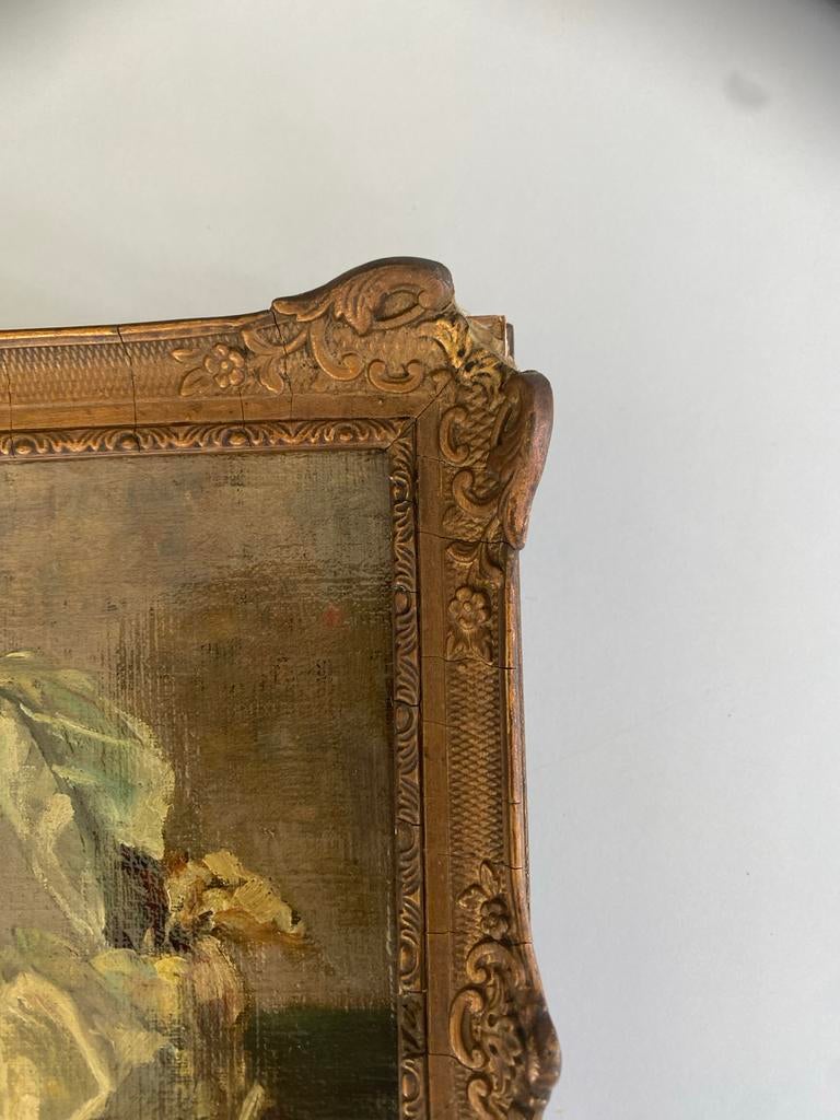 Bloemenstilleven van L. Wittig Keijser in sierlijke lijst, Ophalen of Verzenden