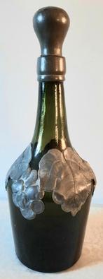 Art-Deco groene karaf met tin beslag, Antiek en Kunst, Ophalen of Verzenden