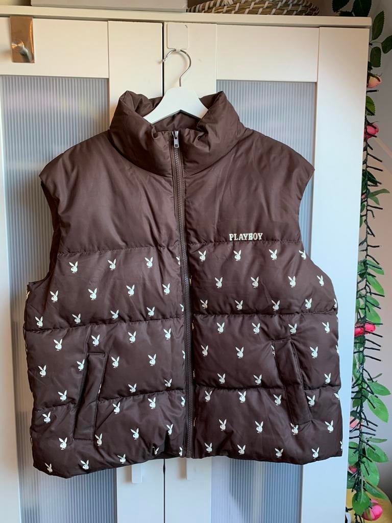 playboy x missguided bodywarmer maat M, Kleding | Dames, Bodywarmers, Ophalen, Zo goed als nieuw, Maat 38/40 (M), Blauw