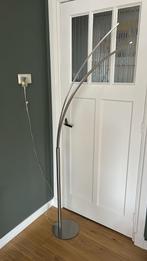Moderne LED Vloerlamp met Dubbele Boog - Zilver, Ophalen of Verzenden, Zo goed als nieuw, Metaal, 150 tot 200 cm