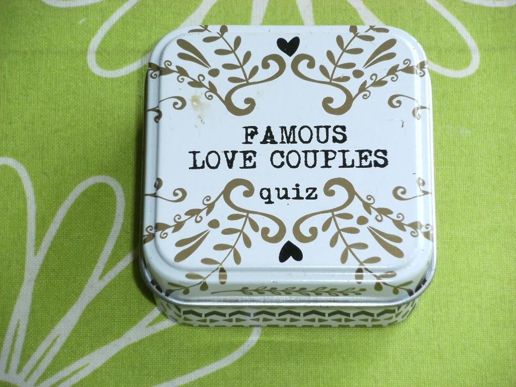 Nieuw in seal: Famous love couples quiz, Hobby en Vrije tijd, Gezelschapsspellen | Overige, Vijf spelers of meer, Ophalen of Verzenden