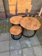 Set van 3 bijzettafels, Ophalen, Gebruikt, Rond, Hout