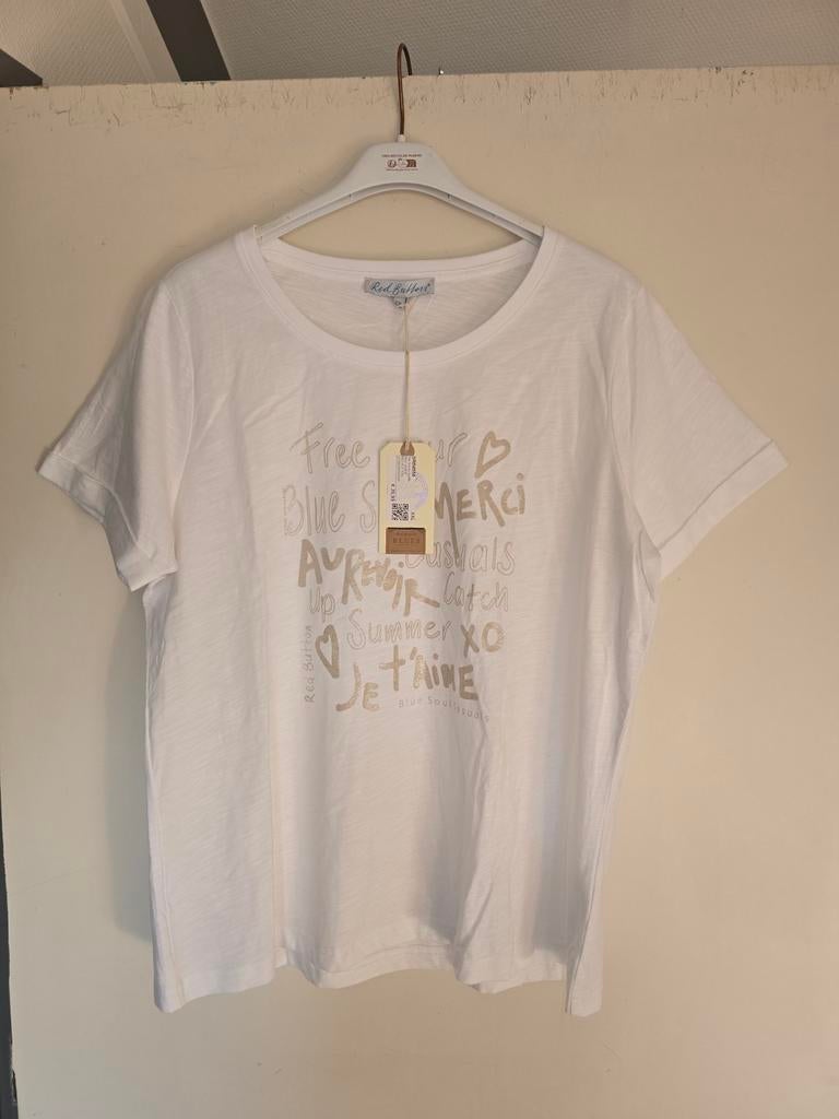 Nieuw red button shirt wit goud xxl, Kleding | Dames, Wit, Maat 46/48 (XL) of groter, Nieuw, Ophalen of Verzenden