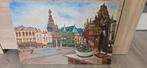 Olieverfschilderij Nijmegen door MF vd Valk, Ophalen of Verzenden