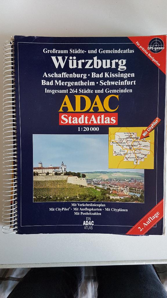 ADAC stadsplattegrond Würzburg, gebruikt, Ophalen of Verzenden, 1800 tot 2000, Landkaart