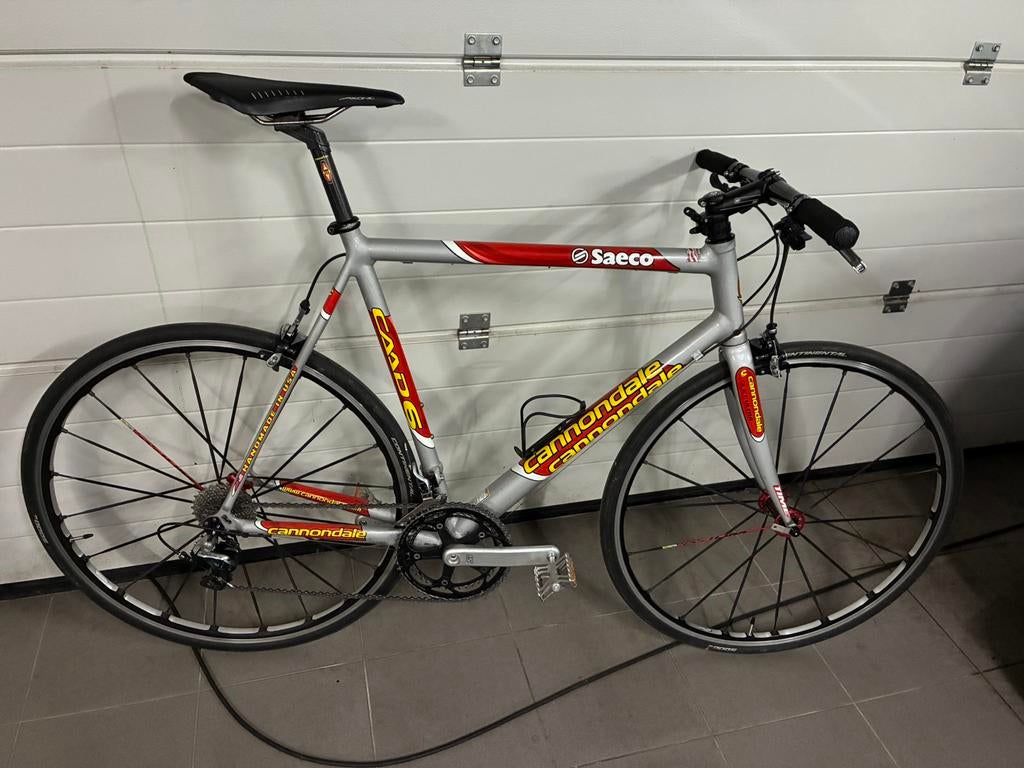 Vintage Cannondale CAAD6 60cm Saeco Dura Ace 9000 flatbar, 28 inch, Gebruikt, Heren, Aluminium
