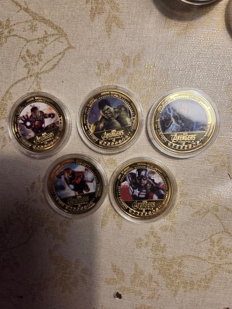 Marvel Avengers Munten Set - Iron Man, Hulk, Captain America, Ophalen of Verzenden, Zo goed als nieuw