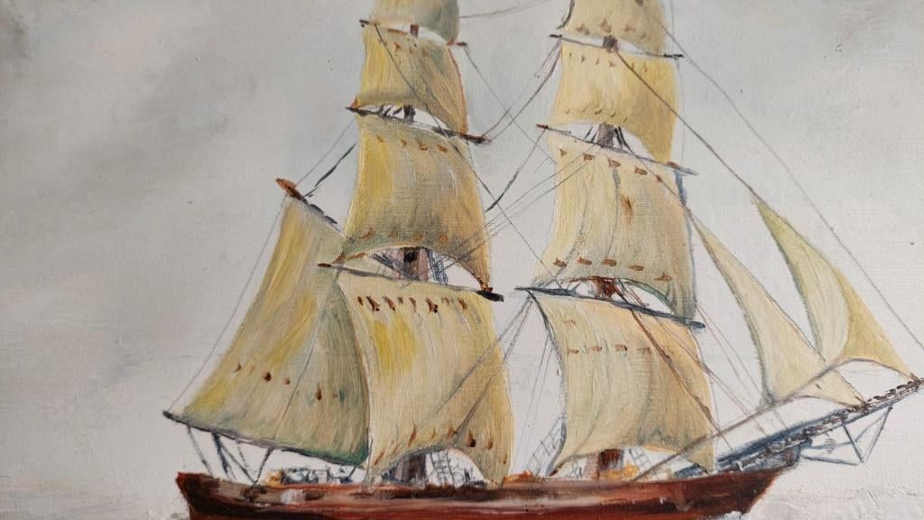 schilderij schip klassiek, Ophalen, 50 tot 75 cm, Zo goed als nieuw, Schilderij