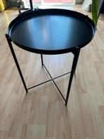 IKEA GLADOM Salontafel met dienblad, zwart round table, Ophalen, Minder dan 50 cm, Gebruikt, 50 tot 75 cm