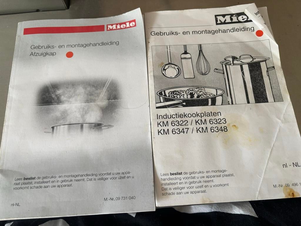 Miele afzuigkap en inductiekookplaat (KM 6322/6323/6347/6348, Witgoed en Apparatuur, Afzuigkappen, Ophalen, Gebruikt, Inbouw, Overige typen