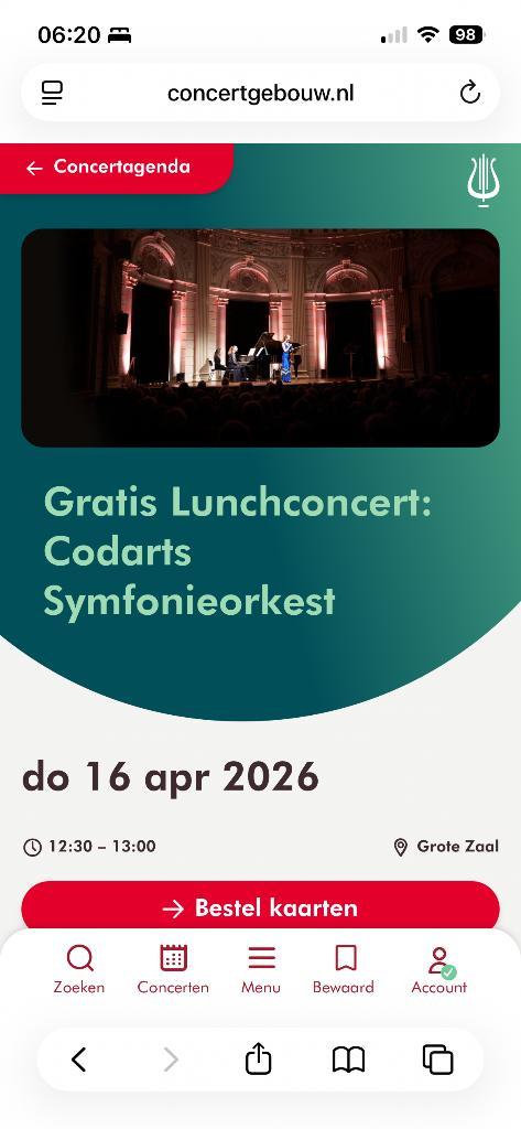 Gratis Lunchconcert: Codarts Symfonieorkest, Tickets en Kaartjes, Concerten | Klassiek, Eén persoon, April, Instrumentaal