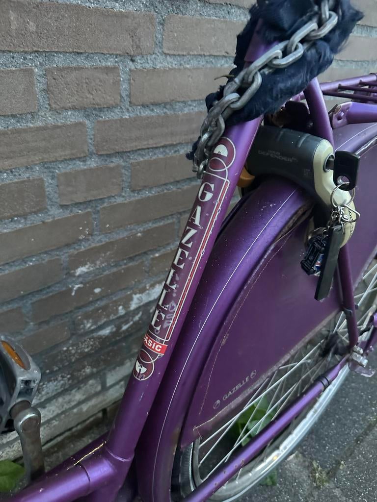 Gazelle omafiets - Paars met krat, 53 tot 56 cm, Ophalen, Gebruikt