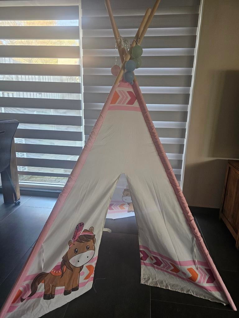 Tipi tent met lampjes en tas, Kinderen en Baby's, Speelgoed | Speeltenten, Ophalen of Verzenden, Gebruikt