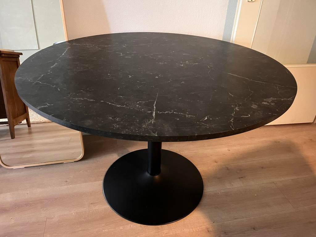 Eettafel marmerlook, Huis en Inrichting, Tafels | Eettafels, Ophalen of Verzenden, Gebruikt, Rechthoekig, 50 tot 100 cm