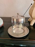 Verzilverde suikerpot met lepel, Antiek en Kunst, Ophalen of Verzenden, Zilver