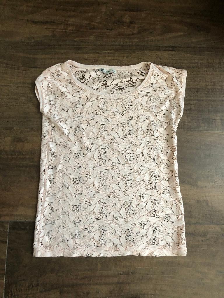 Bella Ragazza shirt kant roze maat S/M, Maat 38/40 (M), Bella Ragazza, Ophalen of Verzenden, Zo goed als nieuw
